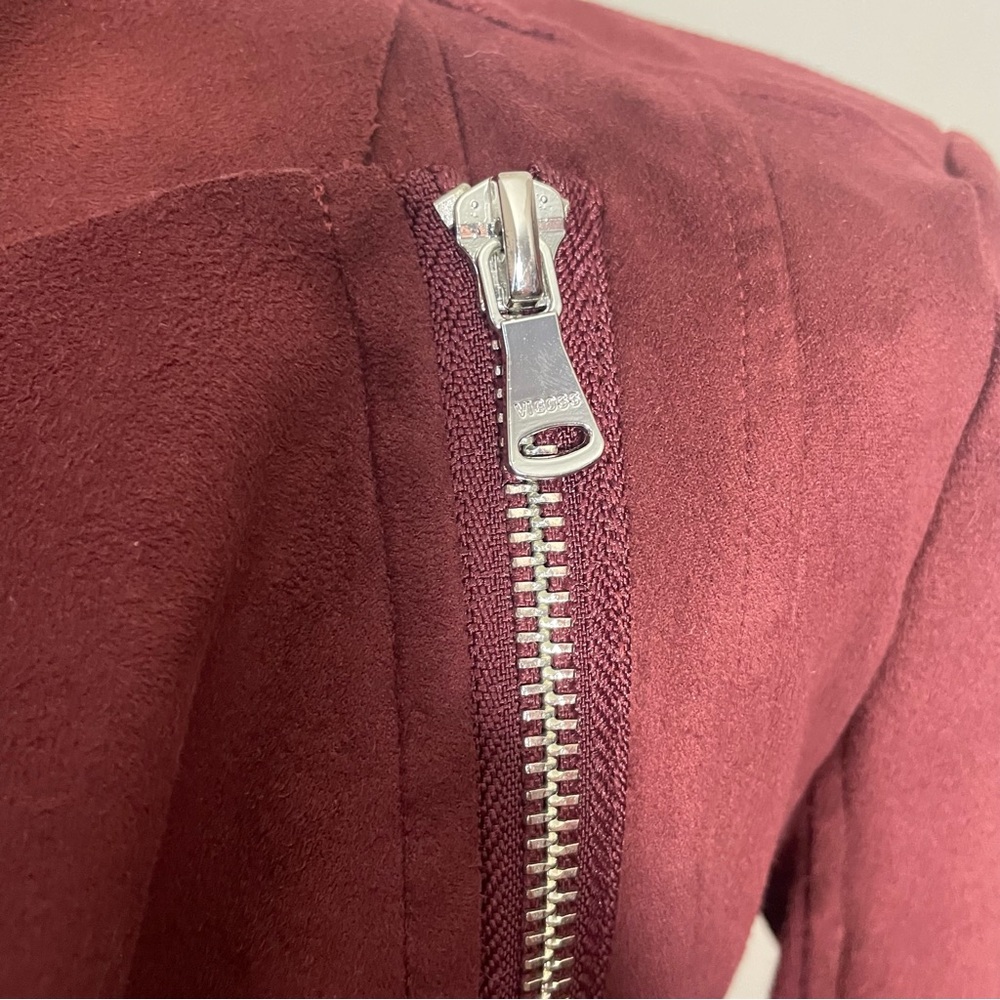 Vigoss faux suede zip jacket maroon - Picture 7 of 8